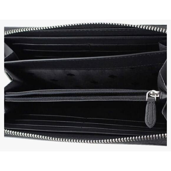 Kate Spade glitter on large embossed black leather continental wallet NWT - Picture 3 of 10